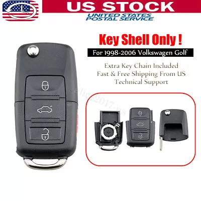 $8.89 • Buy For Volkswagen VW Beetle Golf Jetta Passat Flip Remote Key Fob Shell Case