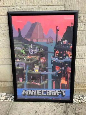 Large Minecraft Mine Craft Framed Poster Picture 27” X 29” ( Pick Up Only ) • £19.99