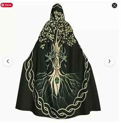 TREE OF LIFE CELTIC GODDESS Hooded Cape For Initiation/ Spring Equinox • $22