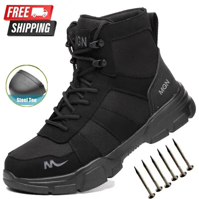 Men's Safety Steel Toe Work Boots Indestructible Waterproof Boots Non-slip Shoes • $29.69