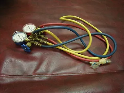 Robinair AC Refrigerant Gauges & Hoses W/Can Tap Adapter One Owner • $49.95