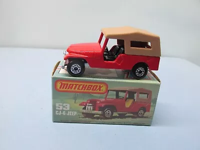 MATCHBOX Superfast 53C CJ Jeep Red / RARE BLACK INTERIOR • $9.99