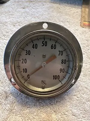 Antique Air Pressure Gauge Vintage Steampunk 0-100 Lbs Ashcroft NY • $39.99