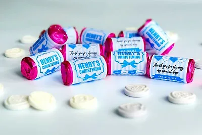 £3.99 • Buy Personalised Mini Love Hearts Sweets For Baby Baptism Christening - Boy