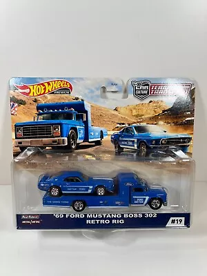 Hot Wheels Car Culture Team Transport - ‘69 Ford Mustang Boss 302 & Retro Rig A • $24.99