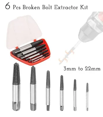 6pcs Damaged Broken Screw Extractor Remover Set Easy Out Stripped Drill Bit Tool • £8.45