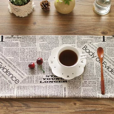 Retro Newspaper Placemats Napkin Cloth Wedding Home Table Mat Pad Decoration AU • $14.99