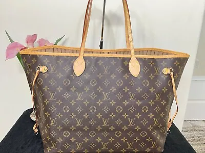 Authentic Louis Vuitton Neverfull GM Monogram Canvas Tote Bag EXCELLENT • $1350