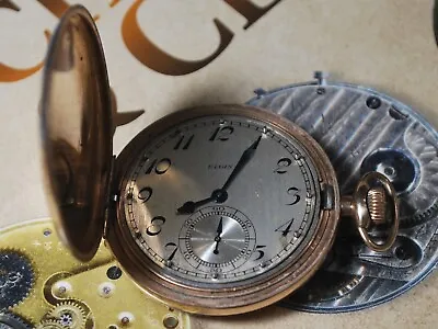 Vintage 1926 ELGIN GF 12s Men's 17J Full Hunter Case Pocket Watch -- For Repair • $117.25