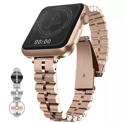 $18.59 • Buy Metal Loop Watch Band Stainless Steel Strap For Apple Watch  41/45/38/42/40/44mm