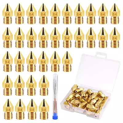 40Pcs 0.4Mm Ender 3 Nozzle Kit 3D Printer Nozzles MK8 Brass Extruder Nozzles For • $11.70