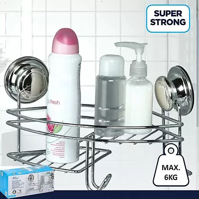 £9.99 • Buy Suction Stick Corner Shower Rack Caddy Bathroom Soap Toiletries Shelf Basket