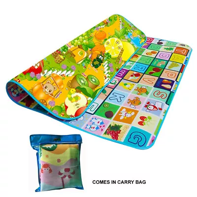 2 Sided Baby Foam Play Mat Foam Crawling Soft Blanket Cartoon Waterproof Picnic • £11.99