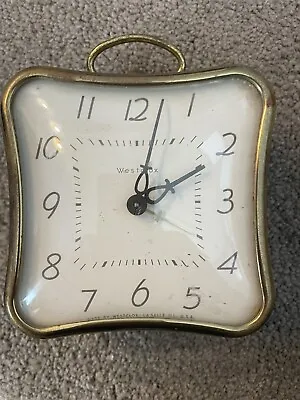 Vintage Westclox Alarm Clock La Salle Retro Wind Up Gold Metal American Made • $17.99