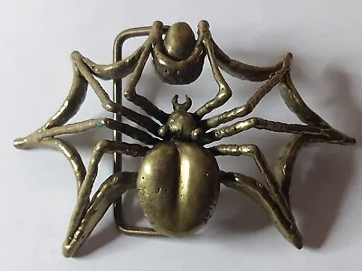 Carl Tasha Signed Spider Web Handmade Brass Art Vintage Belt Buckle #301/500  • $299.93