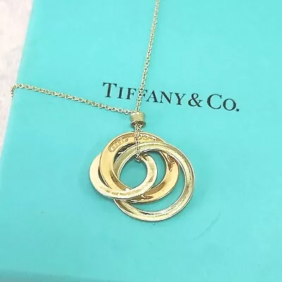 £199.99 • Buy Tiffany & Co 1837 Interlocking Circles Rubedo & Sterling Silver Pendant Necklace