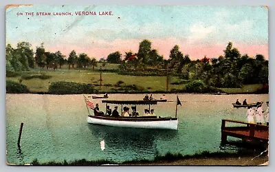 Steam Launch Verona Lake NJ 1907 Postcard • $9.74