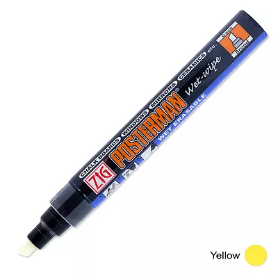 Zig Posterman Wet Wipe Marker - Broad - Yellow (Pack Of 12) • £33.12