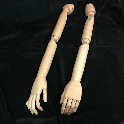 Jointed Poseable Wooden Mannequin Arms With Hands - Left And Right • $119.99