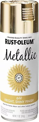 Metallic Gold Spray Paint Gold Metallic Spray Paint 11 Oz Rust Oleum American • $10