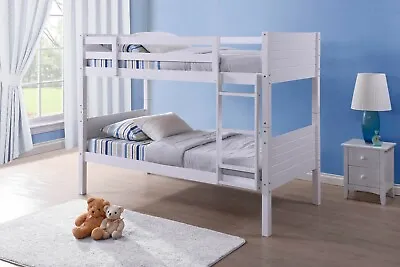 £299.99 • Buy 2ft 6 Small Single Bunk Bed White Pine Kids Childrens Bed