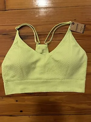 NWT Victoria’s Secret PINK Neon Yellow Sports Bra Seamless Size Medium • $28