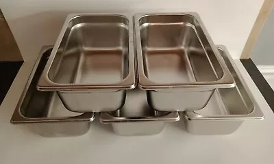 Lot 5 Wiebery 10.5  X 6.5  X 4 In Deep Steam Table Pan Stainless NSF Deli Restau • $25.52