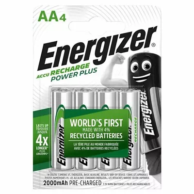 4 X Energizer AA Power Plus 2000mAh Rechargeable Batteries 1.2V NiMh Accu HR6 • $13.50