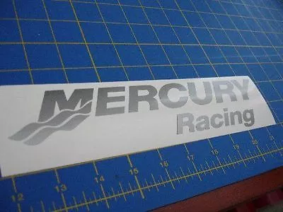 Mercury Racing Sticker 24  X 5.2  DECAL SILVER Race Boat Outboard  You Get 2!  • $17.99