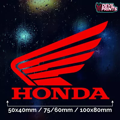 2 X HONDA WING Bike Motorcycle Helmet Tank Wings Car Sticker Window Decal • £2.99