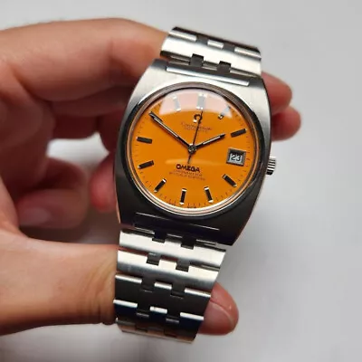 Vintage Omega Constellation Chronometer Automatic Day Date Orange Dial Watch • $1899.99