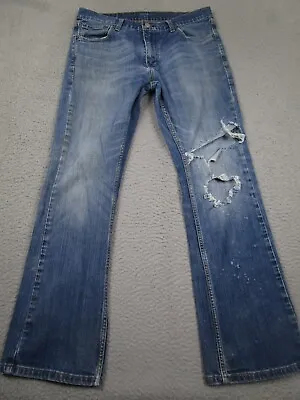 Levis 527 Jeans Mens 32x30 Blue Denim Distressed Bootcut • $24.97