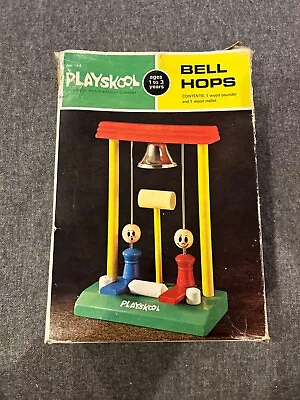 Playskool Vintage 1969 Wooden Bell Ringing Pounding Toddler Toy In ORIGINAL BOX • $40