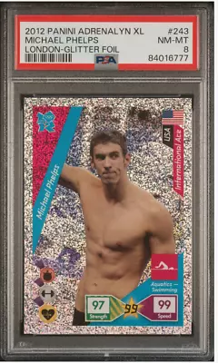 2012 PANINI Michael Phelps ADRENALYN XL London Olympics Glitter Foil PSA 8 NM-MT • $399.99