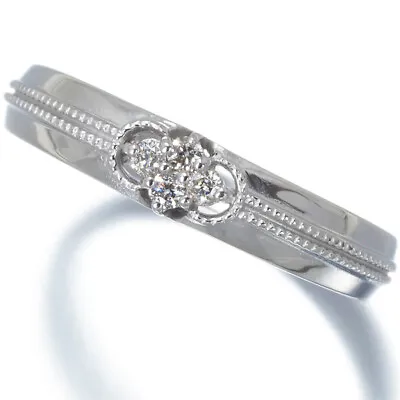 Diamond Ring Milgrain 18K 750 White Gold • £205.32