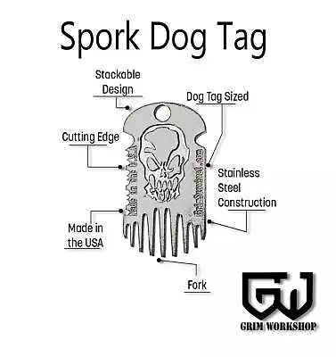 Metal Spork Dog Tag Necklace • $12.50