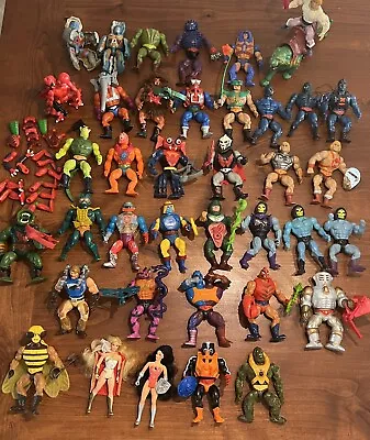 Vintage MOTU Lot Masters Of The Universe 35 Figures Accessories Weapons Vehicles • $125