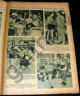 Max Schmeling & Joe Louis 1936 Pre-first Fight Preparation Boxing Pictorial • $34