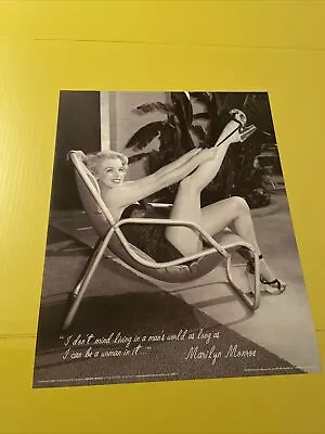 Marilyn Monroe Living In A Mans World Quote Black & White Poster 16 X 20 • $19.99