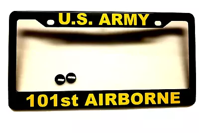 Military License Plate Frame Polished ABS-U.S. ARMY/101st AIRBORNE-#841010G • $9.95