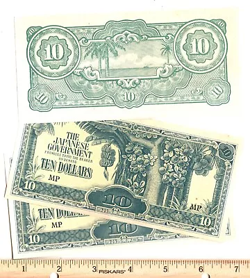 WWII Japanese Invasion Money JIM Malaysia 10 Dollars Currency (1) FROM HOARD • $2.99