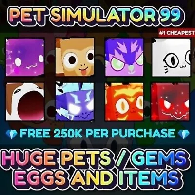 Pet Simulator 99 - Huge Pets +💎Gems💎 - Cheap And Quick - Pet Sim 99 (PS99) • $5.21