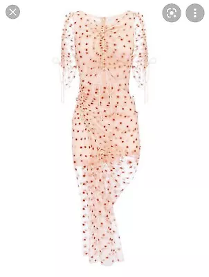 $99 • Buy BNWT Alice McCall  Pink Clay Stardust Polka-Dot Midi Dress RRP $495 Size AU4