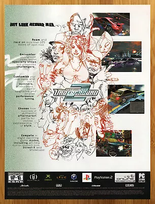 2004 Need For Speed Underground 2 PS2 Xbox Gamecube Print Ad/Poster Official Art • £18.78