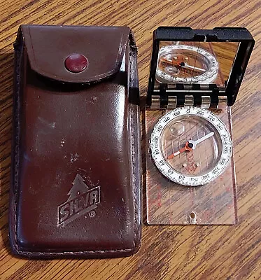 Vintage Silva Type 60 Compass/Signal Mirror/Leather Belt Case Sweden  • $29.99