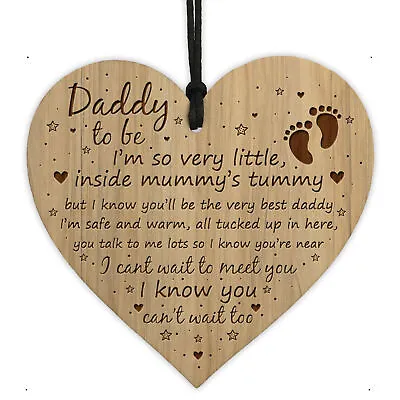 Daddy To Be Gifts Baby Shower Decoration Engraved Heart Dad Gift Birthday • £4.99