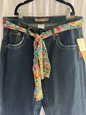Vintage Z Cavaricci Jeans Women Size 12 Floral Belt Retro LightWash Denim • $40