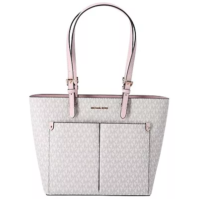 Michael Kors Jet Set Travel Medium Double Pocket Tote Vanilla MK Blush Pink • $109