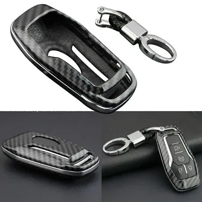 Carbon Fiber Hard Smart Key Cover For Ford Lincoln Accessories Chain Case Holder • $10.99