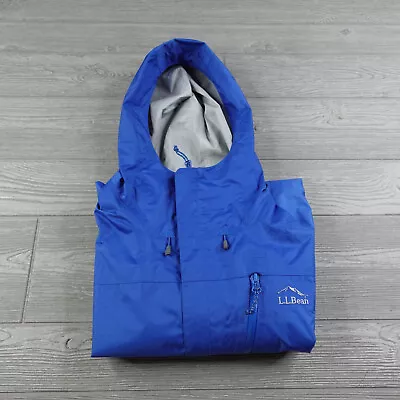 LL Bean Jacket Blue Trail Model Rain Jacket Softshell Hooded Men's M Medium • $34.95